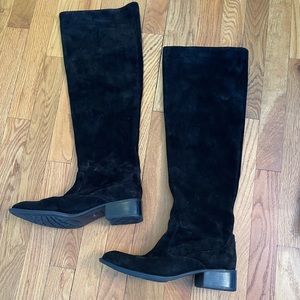 Over The Knee Suede Boot Black Size 8